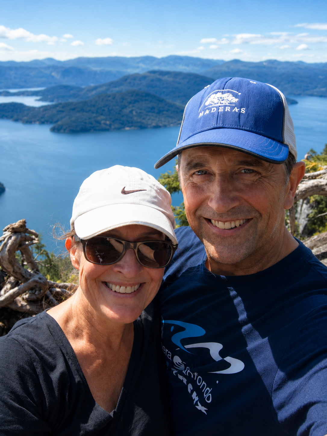 Melinda Slater and her husband Roy hiking above Howe Sound in West Vancouver